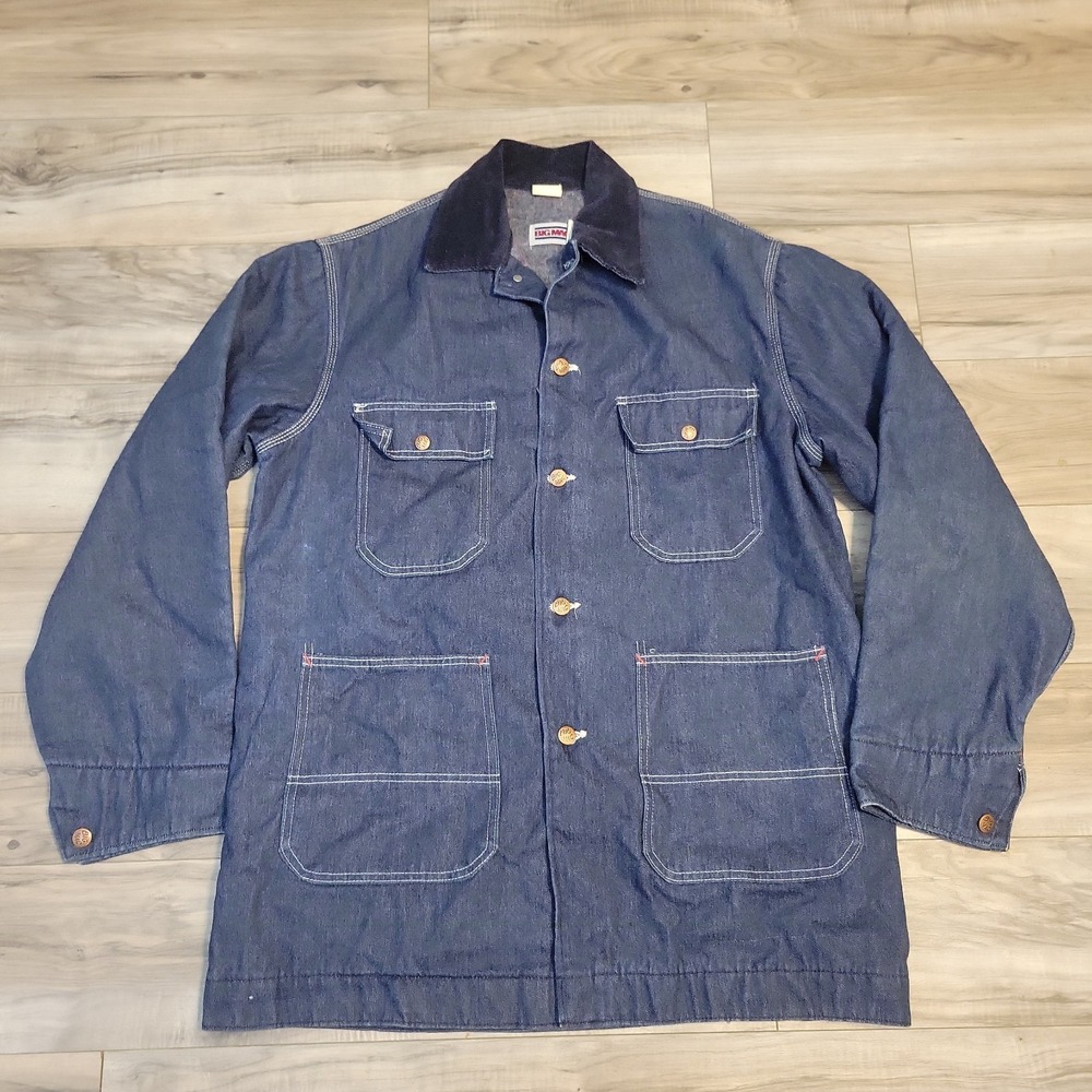 Vintage Big Mac Farm Work Chore Denim Jacket Coat Button Lined Corduroy 42 T